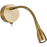 Flexy LED Adjustable Wall Light - Satin Brass, Glass