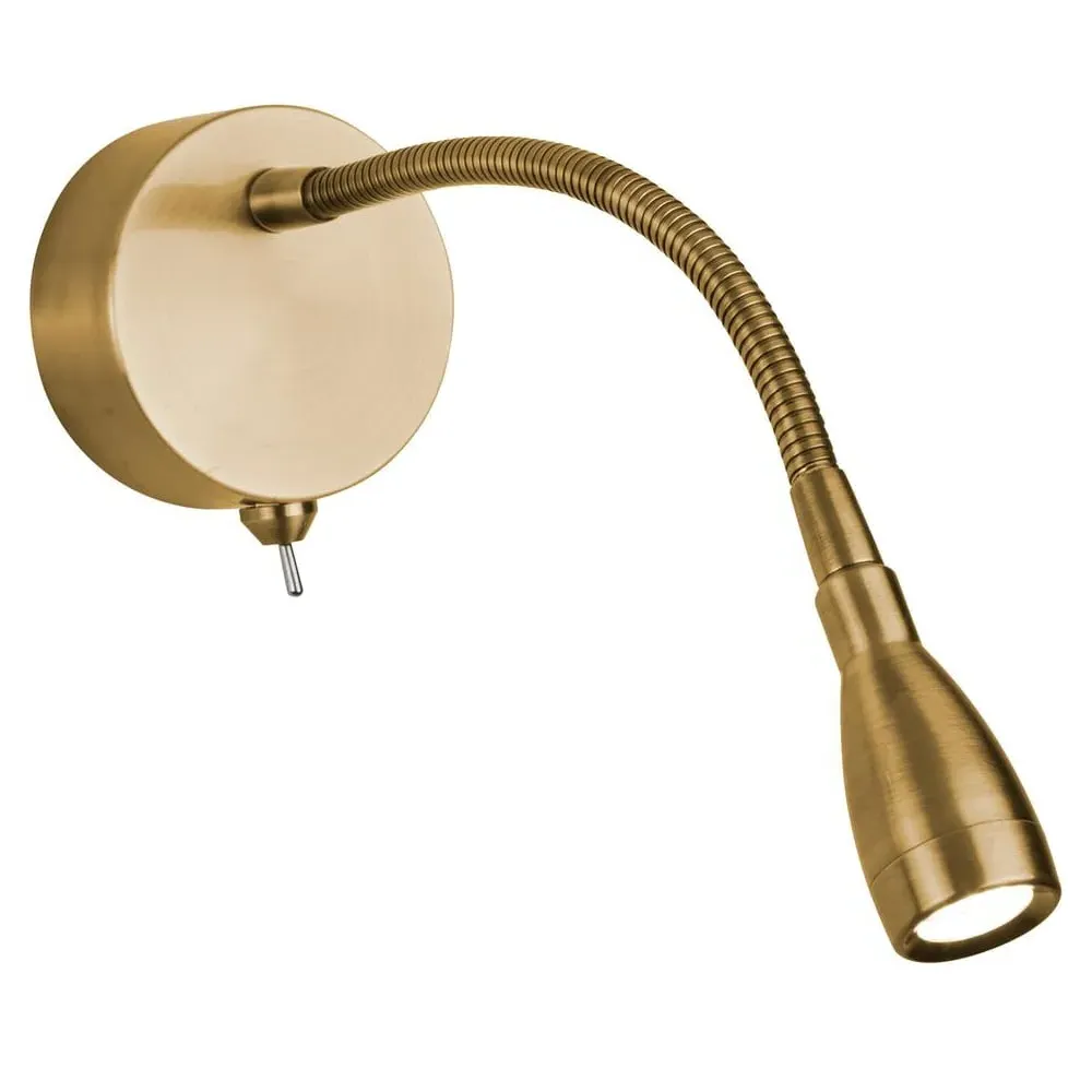 Flexy LED Adjustable Wall Light - Satin Brass, Glass image