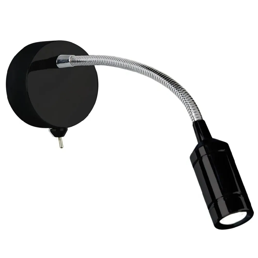 Flexy Wall Light with Adjustable Arm - Black, Chrome image