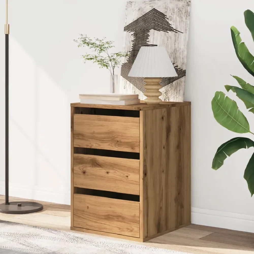 Flint 3-Drawer Chest - Oak, Engineered Wood product