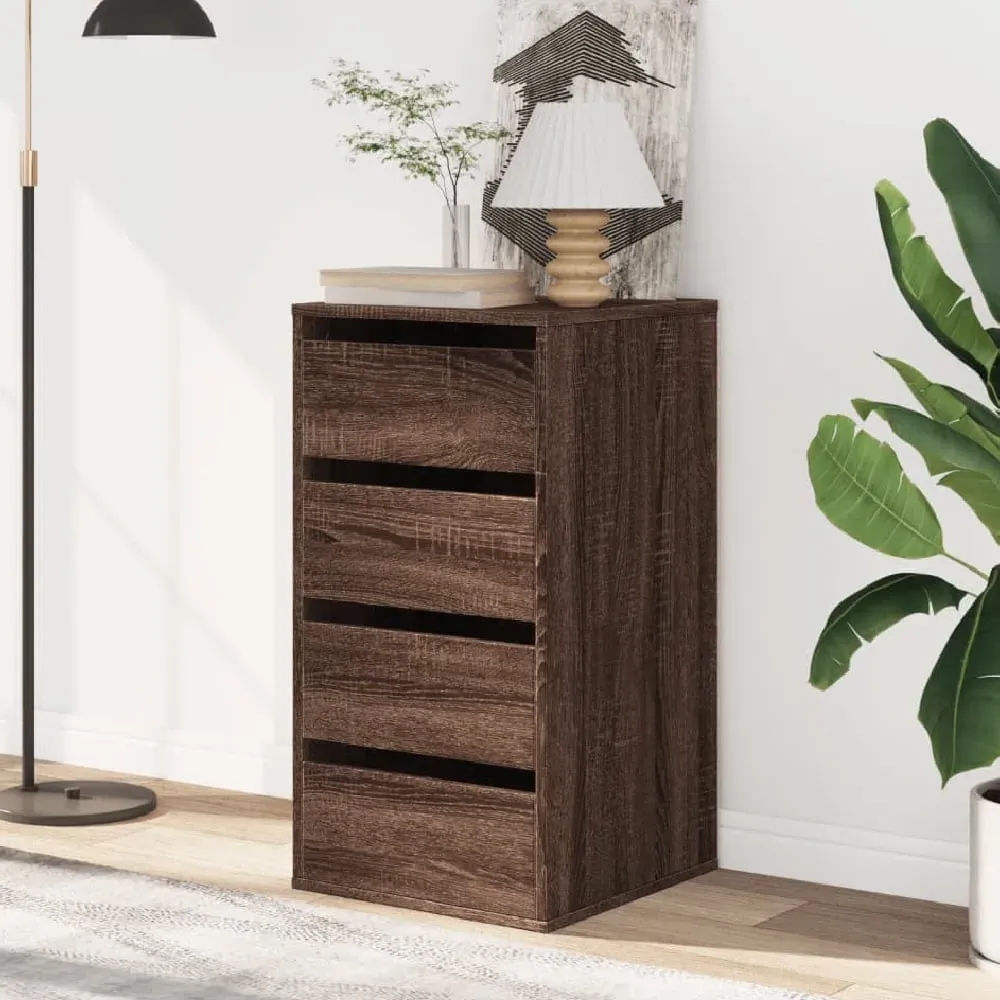 Flint 4-Drawer Chest of Drawers - Dark Brown Oak