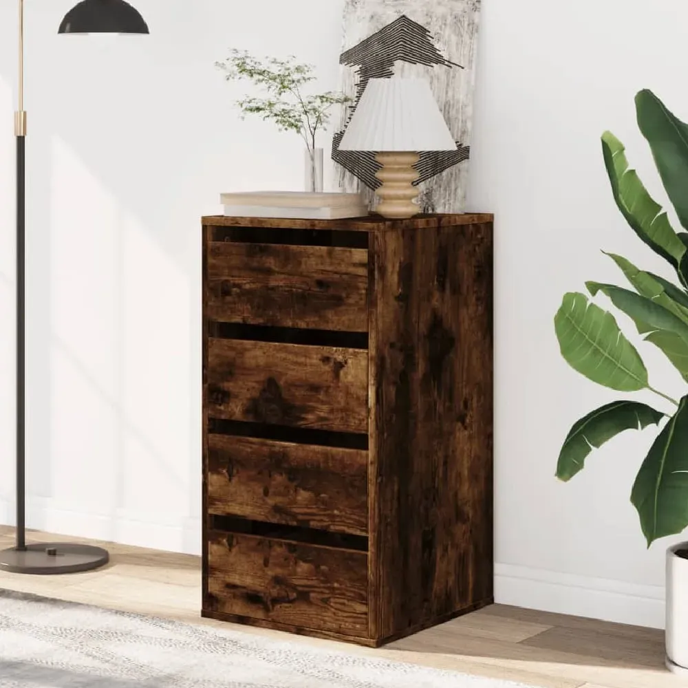Flint 4-Drawer Chest of Drawers - Smoked Oak
