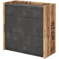 Flint 6-Drawer Chest of Drawers - Raw Steel