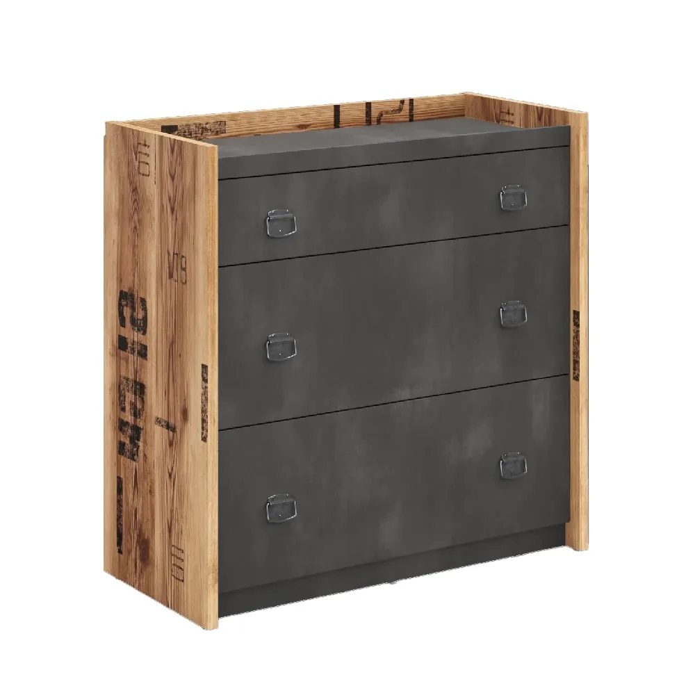 Flint 6-Drawer Chest of Drawers - Raw Steel
