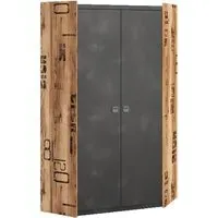 Flint Corner Wardrobe - Raw Steel