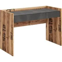 Flint Laptop Desk with 2 Doors - Raw Steel