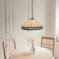 Flint Large Tiffany Glass Pendant Light - Multicolour