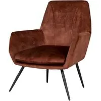Flint Velvet Accent Chair - Rust