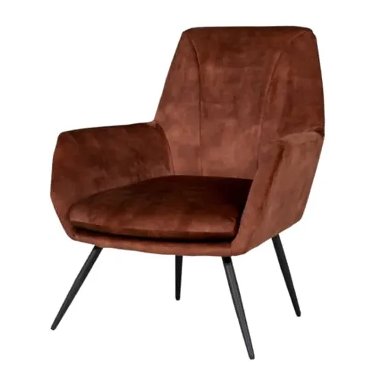 Flint Velvet Accent Chair - Rust