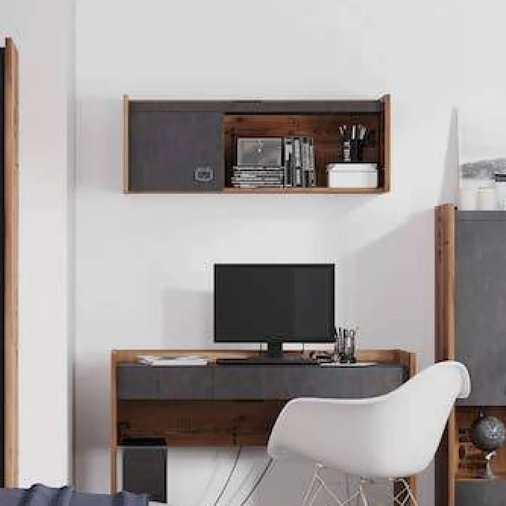 Flint Wall Hanging Cabinet with 1 Door - Raw Steel