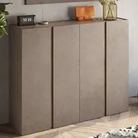 Flint Wide Shoe Cabinet with 4 Doors - Bronze Mercure Oak alternate view