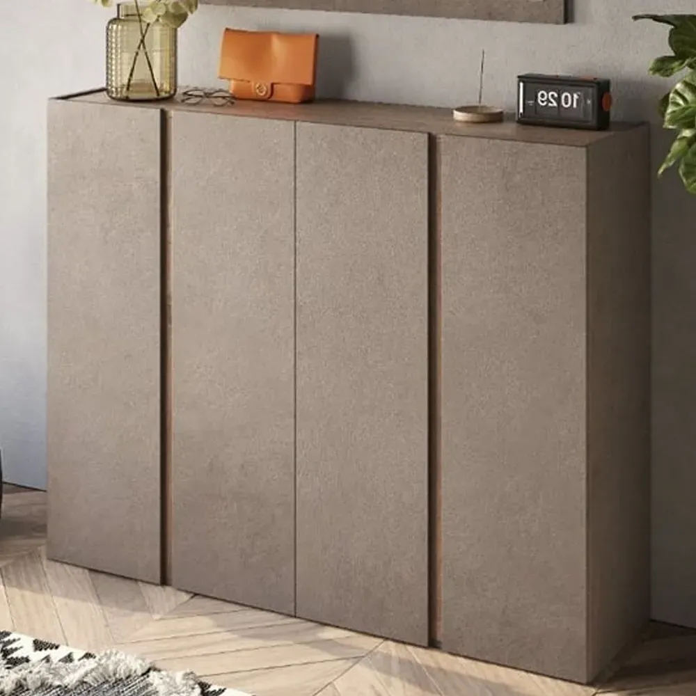 Flint Wide Shoe Cabinet with 4 Doors - Bronze Mercure Oak product