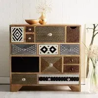 Flocons Wide Chest with 14 Drawers - Reclaimed Wood