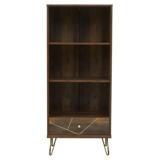Flora Bookcase with 2 Large Shelves - Veneering Effect