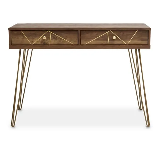 Flora Console Table with 2 Drawers - Veneering Effect