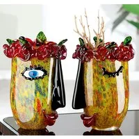 Flora Glass Decorative Vase Set of 2 - Multicolor, Glass alternate view