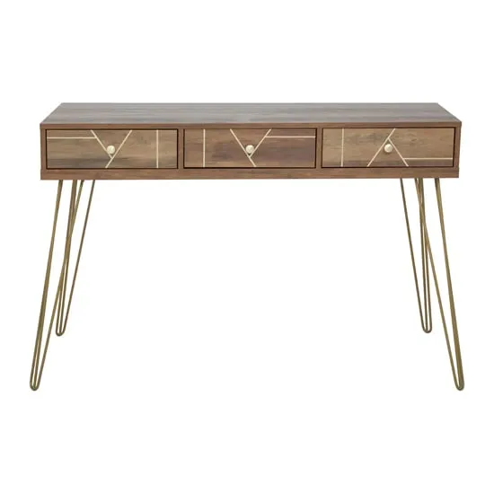 Flora Laptop Desk with 3 Drawers - Veneering Effect