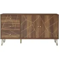 Flora Wooden Sideboard 2 Doors 3 Drawers - Veneering Effect
