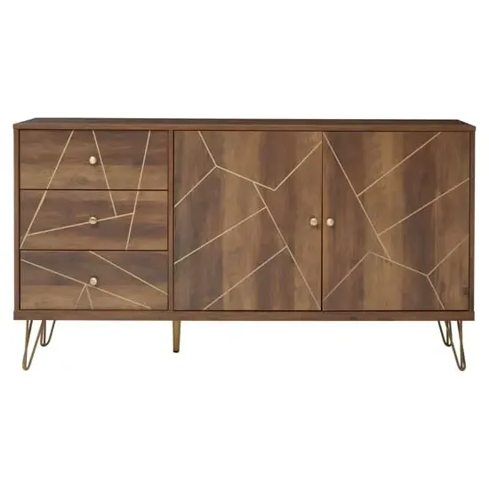 Flora Wooden Sideboard 2 Doors 3 Drawers - Veneering Effect image
