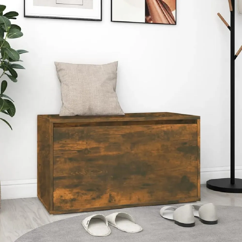 Florence Hallway Seating Bench with Storage - Smoked Oak