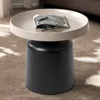 Florence Small Round End Table - Grey, Metal