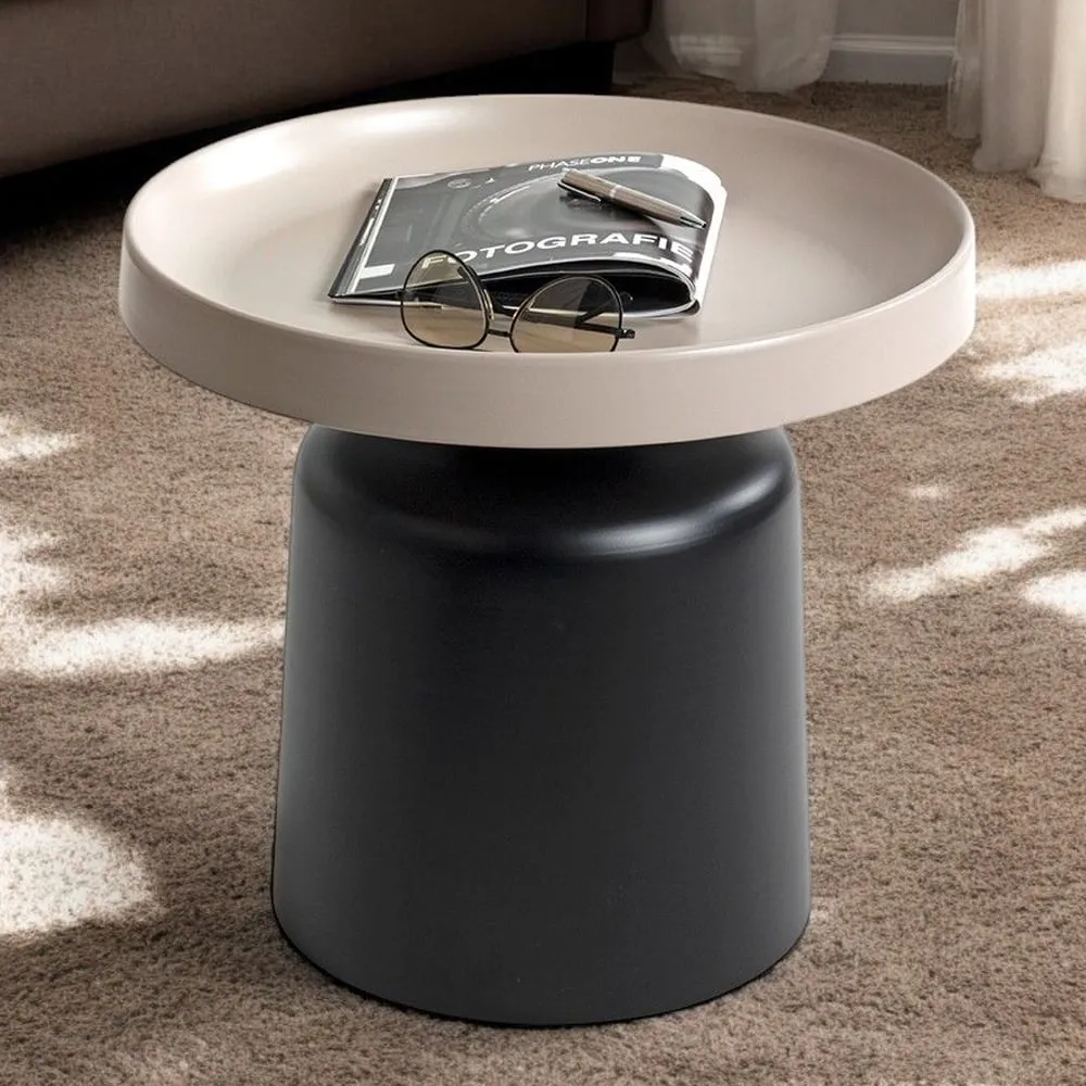 Florence Small Round End Table - Grey, Metal image