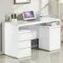 Florentine Computer Desk with Storage - White, High Gloss