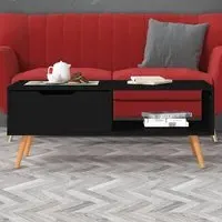 Floria Coffee Table with Drawer - Black, MDF