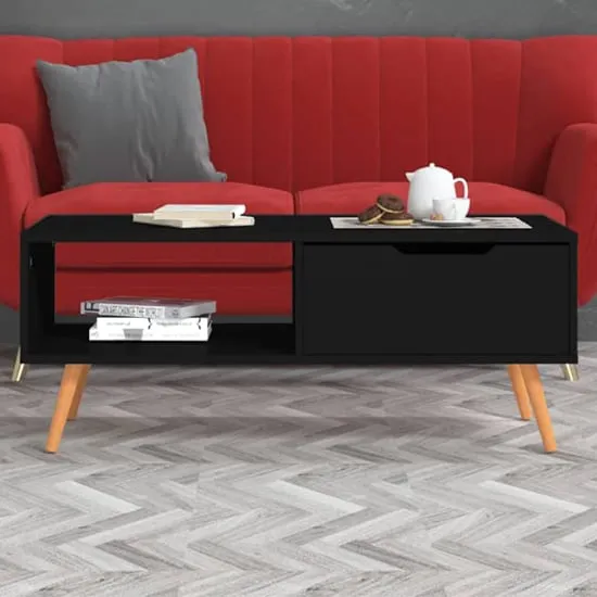 Floria Coffee Table with Drawer - Black, MDF image