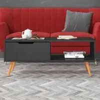 Floria Coffee Table with Drawer - Grey, MDF