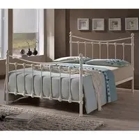 Florida Single Bed Frame - Ivory, Metal