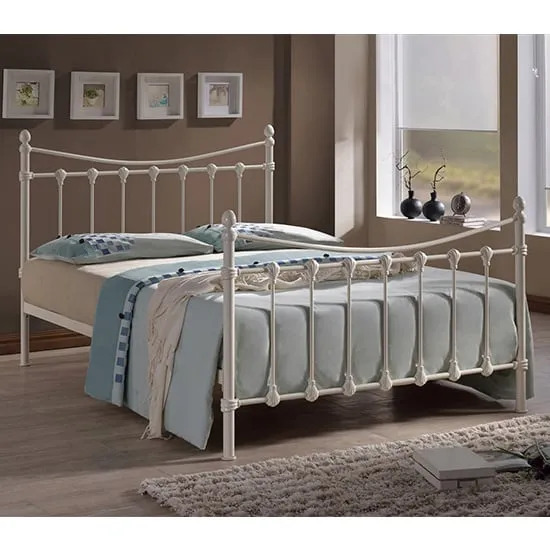 Florida Single Bed Frame - Ivory, Metal