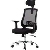 Floridian High Back Office Chair with Headrest - Black, Fabric
