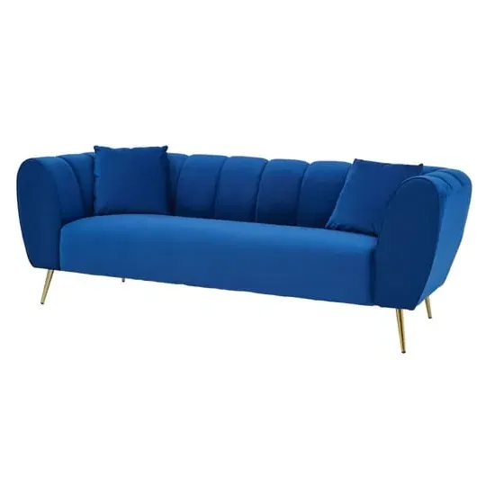 Florina 3-Seater Sofa - Midnight Blue, Velvet image
