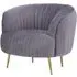 Florino Upholstered Armchair with Gold Legs - Grey, Velvet
