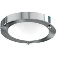 Flush Ceiling Light - Chrome, Opal Glass