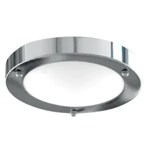 Flush Ceiling Light - Chrome, Opal Glass image