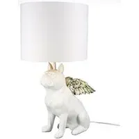 Flying Bully Dog Table Lamp - White, Cloth