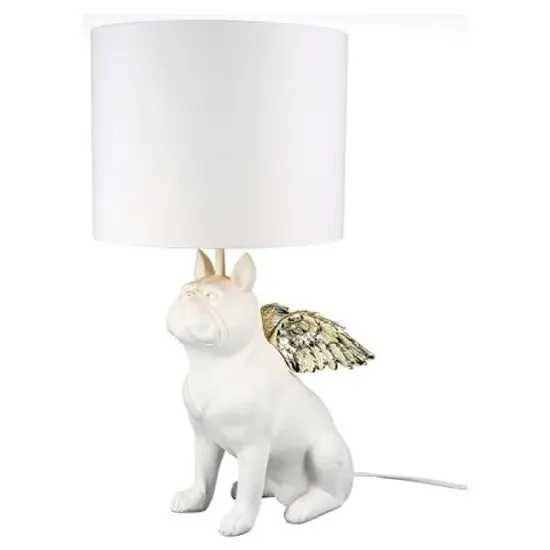 Flying Bully Dog Table Lamp - White, Gold product