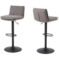Flynt Bar Chairs with Swivel Function - Light Grey, Fabric