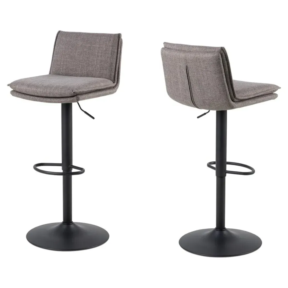 Flynt Bar Chairs with Swivel Function - Light Grey, Fabric image