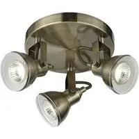 Focus 3 Light Ceiling Spot Light - Antique Brass