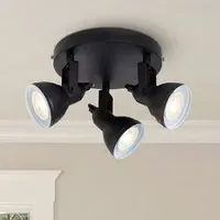 Focus 3 Spot Ceiling Light Disk - Black