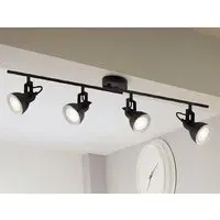 Focus 4 Spot Ceiling Light Split Bar - Black