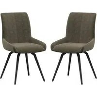 Fomix Pair of Dining Chairs - Mocha, Fabric alternate view