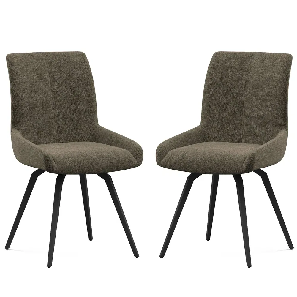 Fomix Pair of Dining Chairs - Mocha, Fabric product