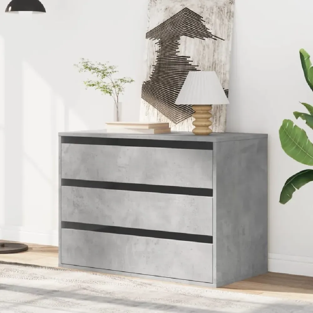 Fontana 3 Drawer Chest - Concrete Grey, Engineered Wood image