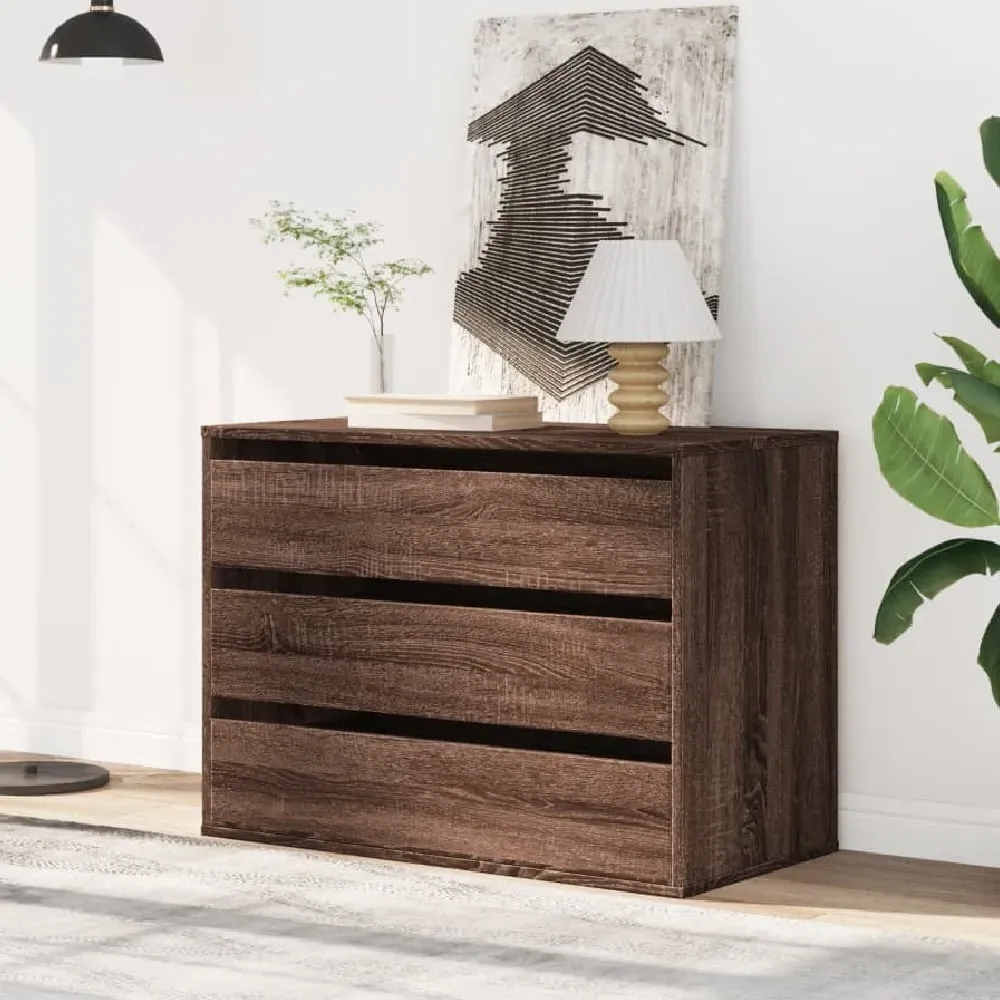Fontana 3 Drawer Chest - Dark Brown Oak, Engineered Wood