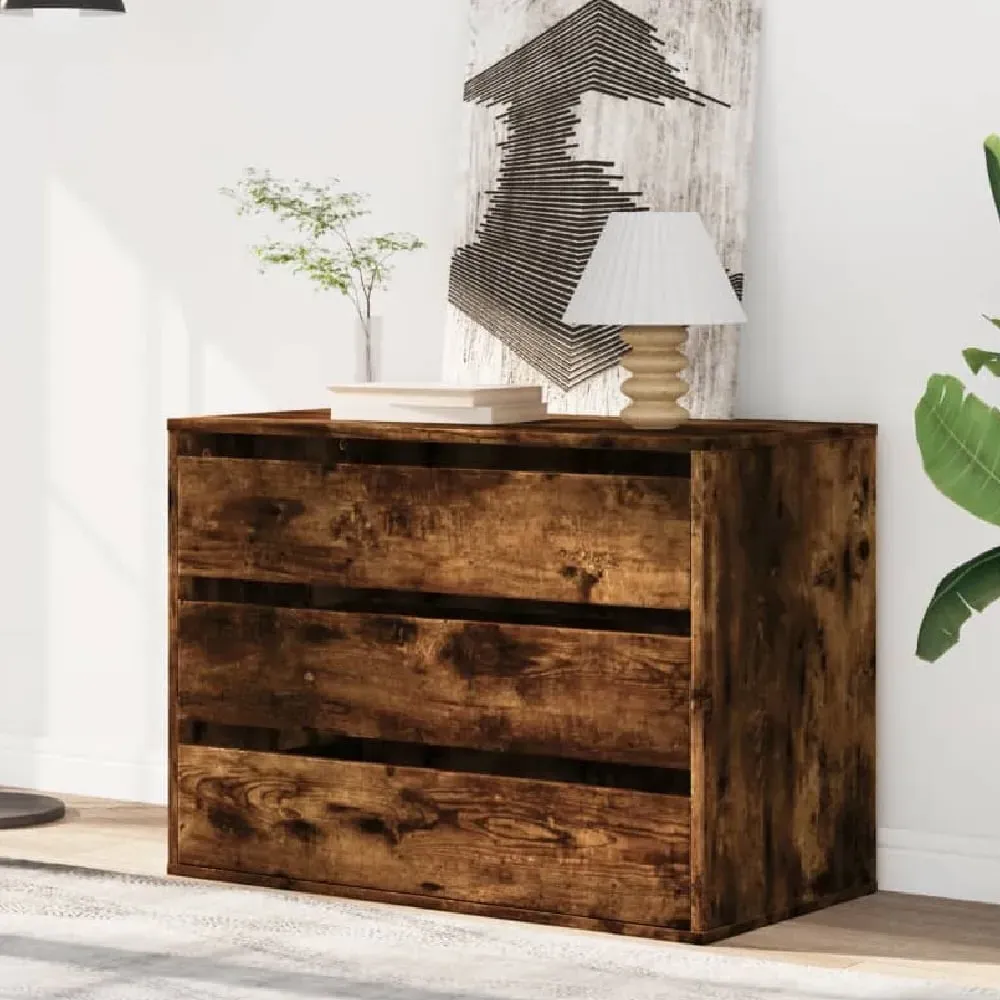 Fontana 3 Drawer Chest - Smoked Oak, Engineered Wood