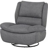 Fontana Electric Reclining Swivel Chair - Grey, Fabric